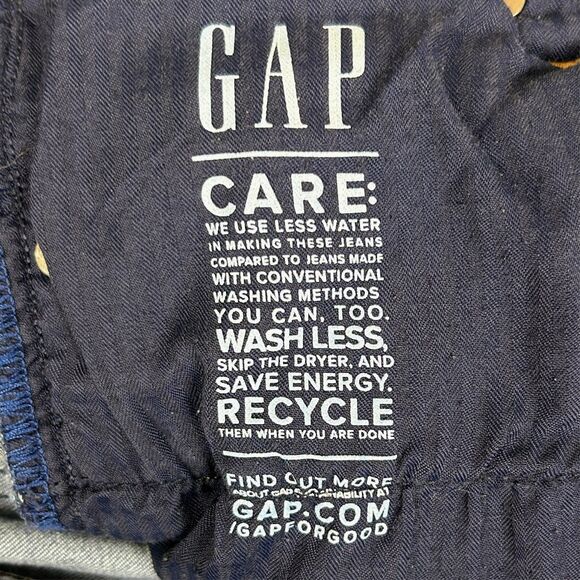 Gap Classic Straight Mid Rise Jeans Dark Blue Denim Raw Hem Cotton 14 Long Tall - Picture 12 of 12